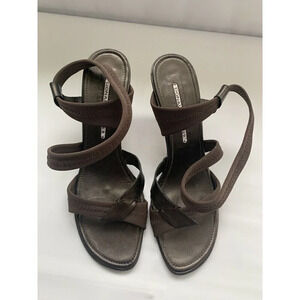 Donald J Pliner Women's Ada Brown Leather Elastic Slingback Sandals Size 8.5 M